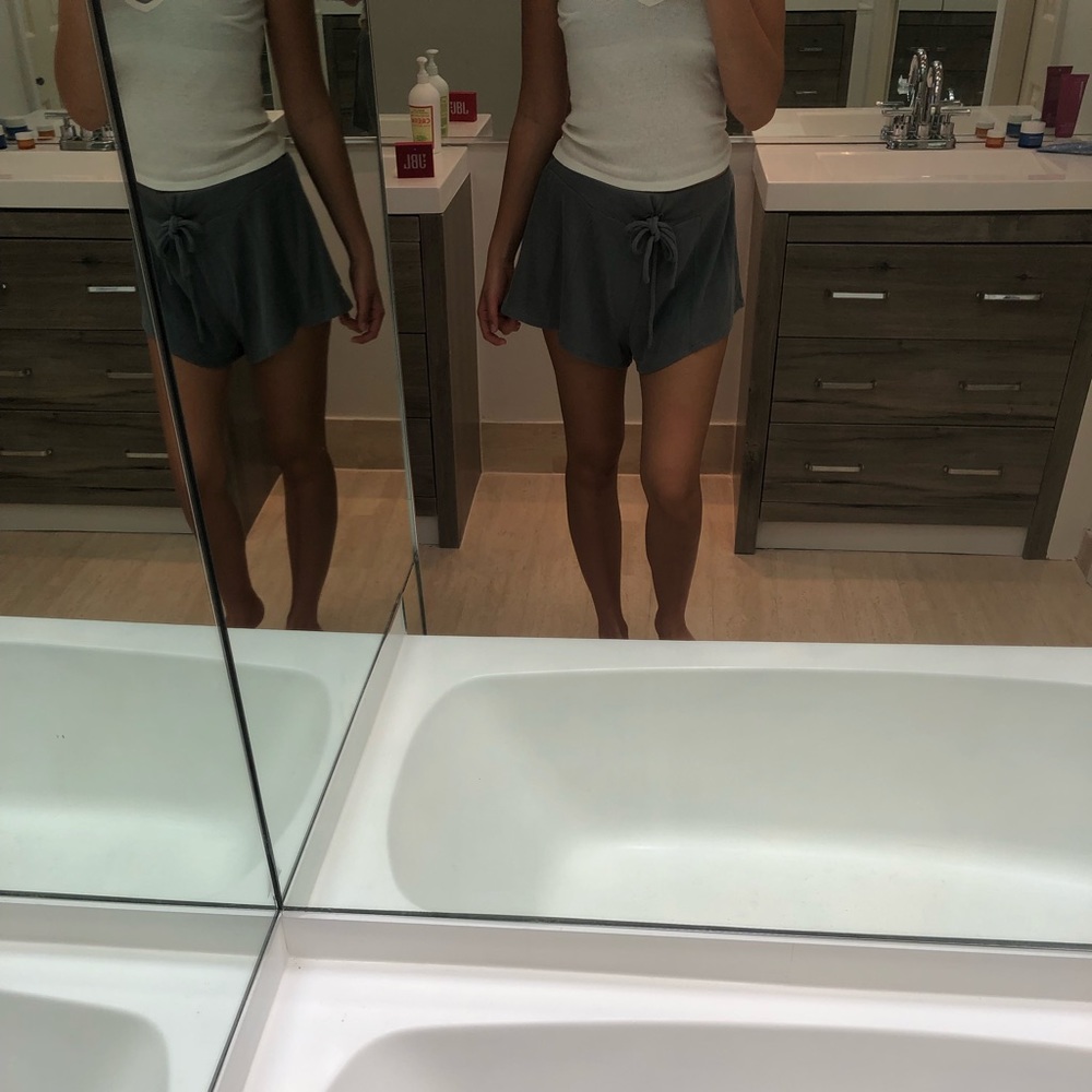Grey Cotton shorts.